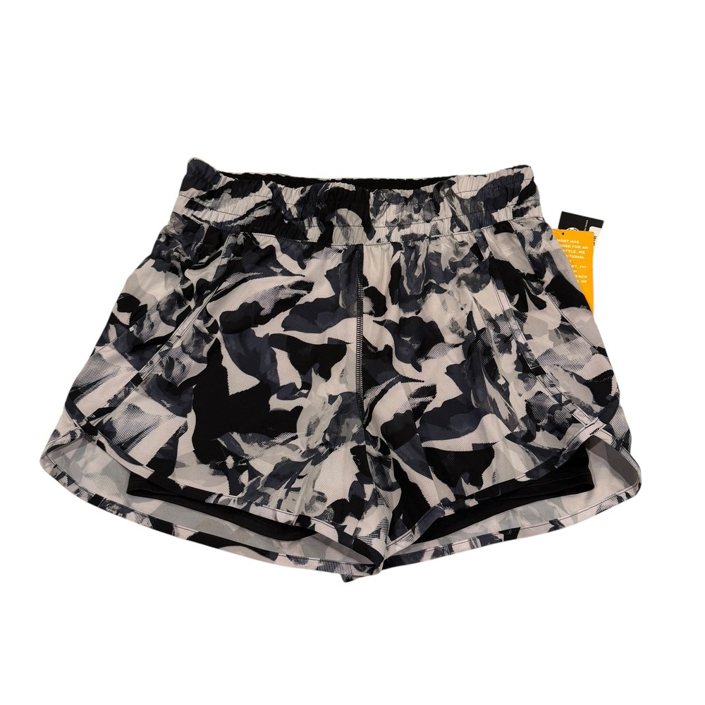 Avia Womens 2-in-1 Running Shorts Gray Black Camo Compression Liner Size M 8-10